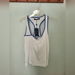 Polo Ralph Lauren Raceback Shelf Bra‎ Tank Blue Trim White XL New Activewear